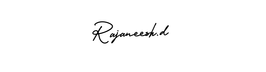 You should practise on your own different ways (AmerikaSignatureDemo-Regular) to write your name (Rajaneesh.d) in signature. don't let someone else do it for you. Rajaneesh.d signature style 3 images and pictures png