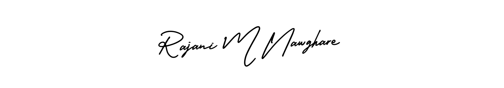 Similarly AmerikaSignatureDemo-Regular is the best handwritten signature design. Signature creator online .You can use it as an online autograph creator for name Rajani M Nawghare. Rajani M Nawghare signature style 3 images and pictures png