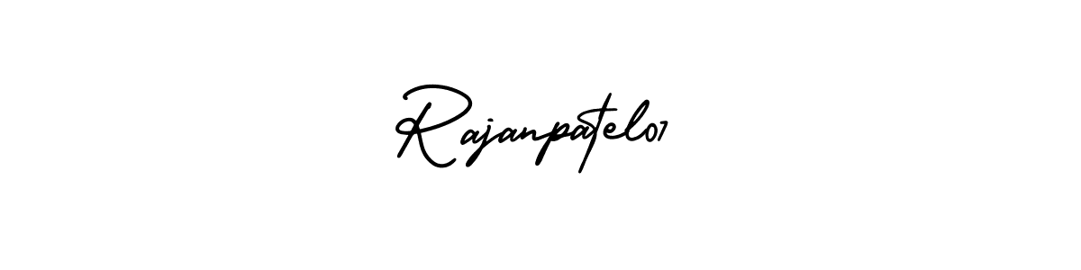 Make a short Rajanpatel07 signature style. Manage your documents anywhere anytime using AmerikaSignatureDemo-Regular. Create and add eSignatures, submit forms, share and send files easily. Rajanpatel07 signature style 3 images and pictures png