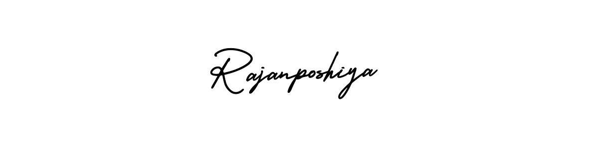 How to Draw Rajanposhiya signature style? AmerikaSignatureDemo-Regular is a latest design signature styles for name Rajanposhiya. Rajanposhiya signature style 3 images and pictures png