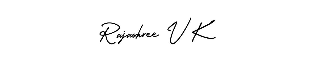 See photos of Rajashree V K official signature by Spectra . Check more albums & portfolios. Read reviews & check more about AmerikaSignatureDemo-Regular font. Rajashree V K signature style 3 images and pictures png