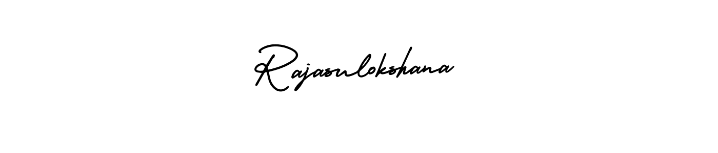 The best way (AmerikaSignatureDemo-Regular) to make a short signature is to pick only two or three words in your name. The name Rajasulokshana include a total of six letters. For converting this name. Rajasulokshana signature style 3 images and pictures png