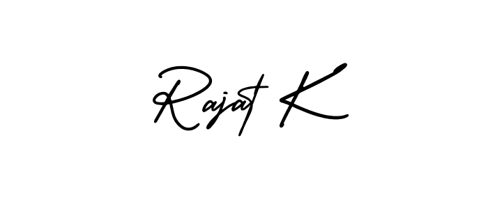 AmerikaSignatureDemo-Regular is a professional signature style that is perfect for those who want to add a touch of class to their signature. It is also a great choice for those who want to make their signature more unique. Get Rajat K name to fancy signature for free. Rajat K signature style 3 images and pictures png