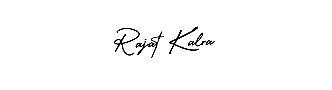 You should practise on your own different ways (AmerikaSignatureDemo-Regular) to write your name (Rajat Kalra) in signature. don't let someone else do it for you. Rajat Kalra signature style 3 images and pictures png