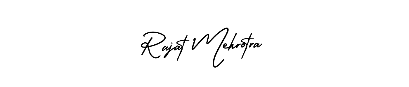 The best way (AmerikaSignatureDemo-Regular) to make a short signature is to pick only two or three words in your name. The name Rajat Mehrotra include a total of six letters. For converting this name. Rajat Mehrotra signature style 3 images and pictures png