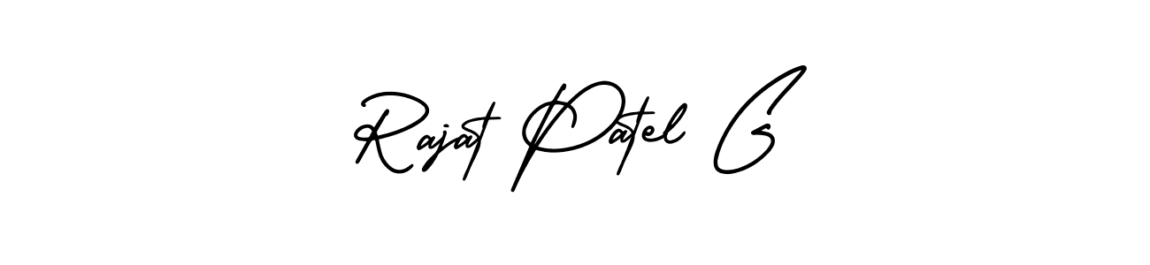The best way (AmerikaSignatureDemo-Regular) to make a short signature is to pick only two or three words in your name. The name Rajat Patel G include a total of six letters. For converting this name. Rajat Patel G signature style 3 images and pictures png