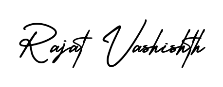 Create a personalized artistic stamp with Rajat Vashishth in AmerikaSignatureDemo-Regular font. Perfect for visual artists, designers, and influencers. Rajat Vashishth signature style 3 images and pictures png