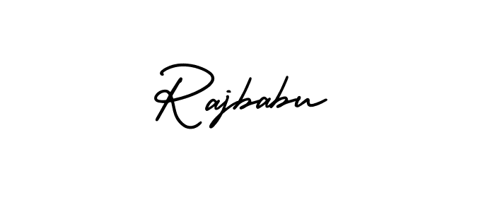 Use a signature maker to create a handwritten signature online. With this signature software, you can design (AmerikaSignatureDemo-Regular) your own signature for name Rajbabu. Rajbabu signature style 3 images and pictures png