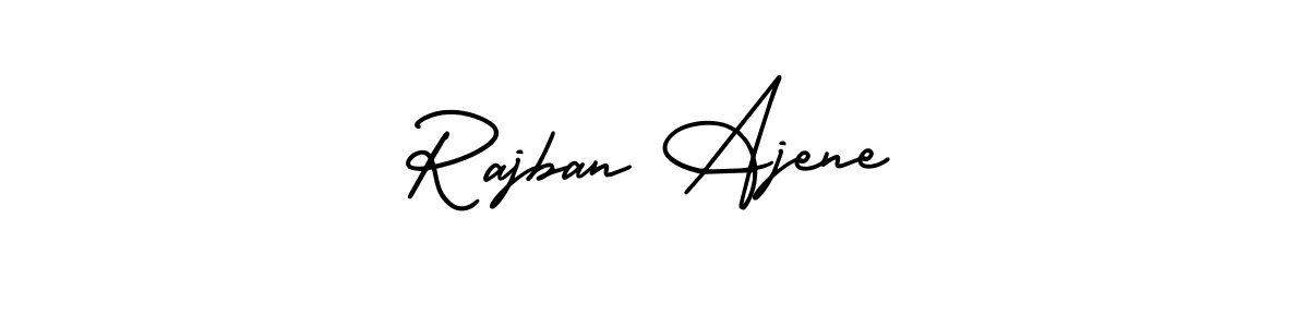 This is the best signature style for the Rajban Ajene name. Also you like these signature font (AmerikaSignatureDemo-Regular). Mix name signature. Rajban Ajene signature style 3 images and pictures png