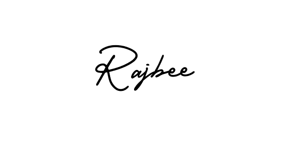 You should practise on your own different ways (AmerikaSignatureDemo-Regular) to write your name (Rajbee) in signature. don't let someone else do it for you. Rajbee signature style 3 images and pictures png