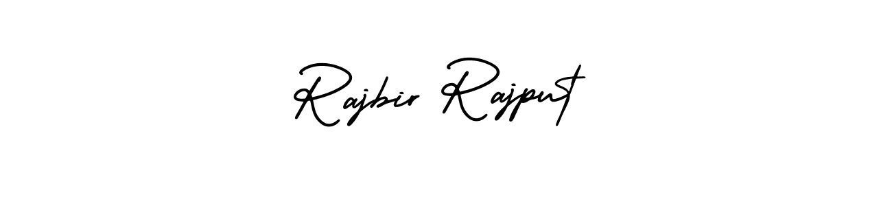 The best way (AmerikaSignatureDemo-Regular) to make a short signature is to pick only two or three words in your name. The name Rajbir Rajput include a total of six letters. For converting this name. Rajbir Rajput signature style 3 images and pictures png