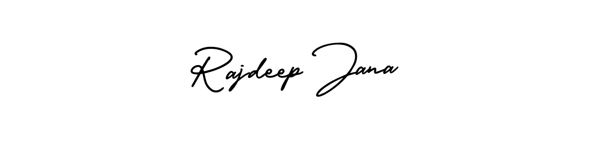 You should practise on your own different ways (AmerikaSignatureDemo-Regular) to write your name (Rajdeep Jana) in signature. don't let someone else do it for you. Rajdeep Jana signature style 3 images and pictures png