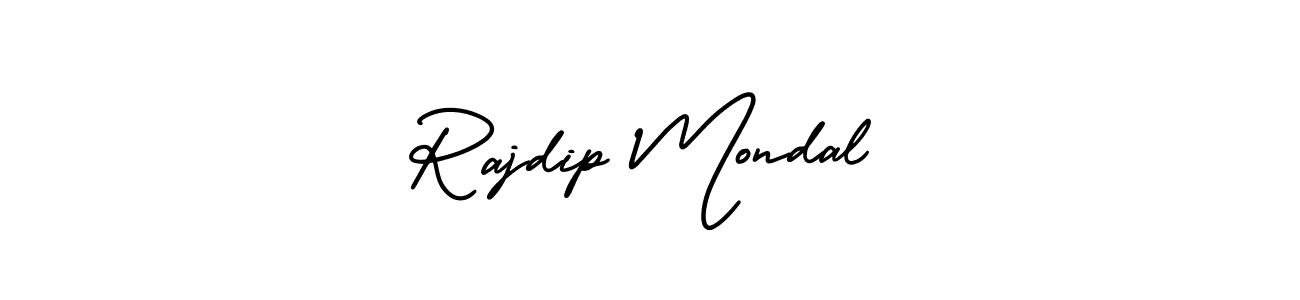 The best way (AmerikaSignatureDemo-Regular) to make a short signature is to pick only two or three words in your name. The name Rajdip Mondal include a total of six letters. For converting this name. Rajdip Mondal signature style 3 images and pictures png