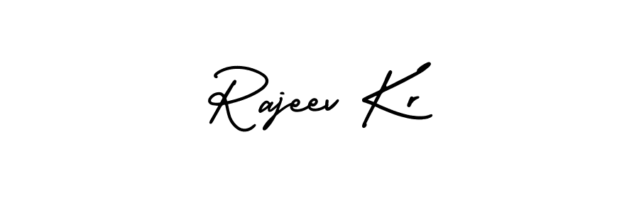 You should practise on your own different ways (AmerikaSignatureDemo-Regular) to write your name (Rajeev Kr) in signature. don't let someone else do it for you. Rajeev Kr signature style 3 images and pictures png