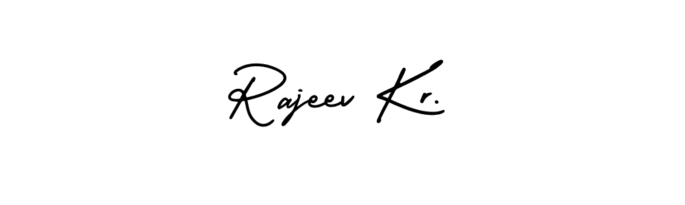 The best way (AmerikaSignatureDemo-Regular) to make a short signature is to pick only two or three words in your name. The name Rajeev Kr. include a total of six letters. For converting this name. Rajeev Kr. signature style 3 images and pictures png