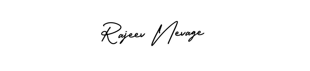 How to make Rajeev Nevage signature? AmerikaSignatureDemo-Regular is a professional autograph style. Create handwritten signature for Rajeev Nevage name. Rajeev Nevage signature style 3 images and pictures png