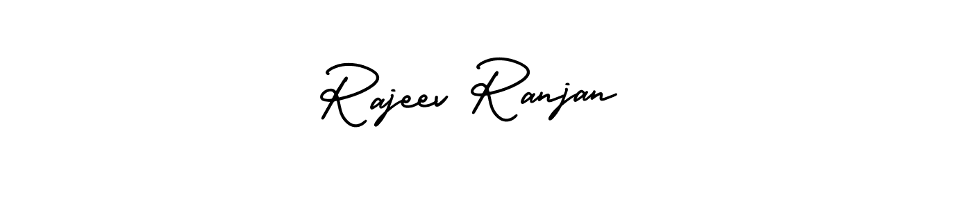 The best way (AmerikaSignatureDemo-Regular) to make a short signature is to pick only two or three words in your name. The name Rajeev Ranjan  include a total of six letters. For converting this name. Rajeev Ranjan  signature style 3 images and pictures png