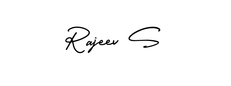 Also You can easily find your signature by using the search form. We will create Rajeev S name handwritten signature images for you free of cost using AmerikaSignatureDemo-Regular sign style. Rajeev S signature style 3 images and pictures png