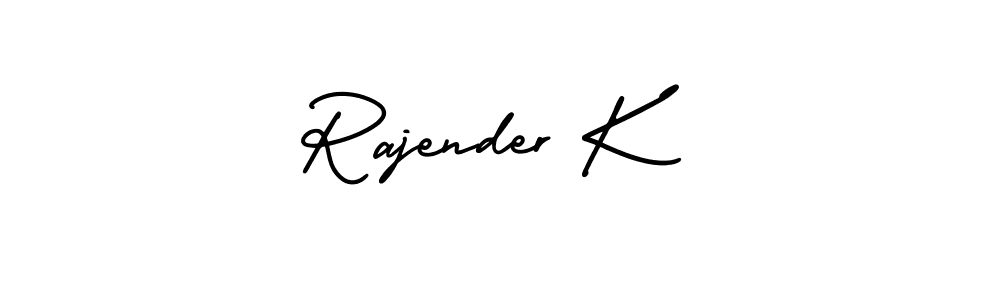 AmerikaSignatureDemo-Regular is a professional signature style that is perfect for those who want to add a touch of class to their signature. It is also a great choice for those who want to make their signature more unique. Get Rajender K name to fancy signature for free. Rajender K signature style 3 images and pictures png