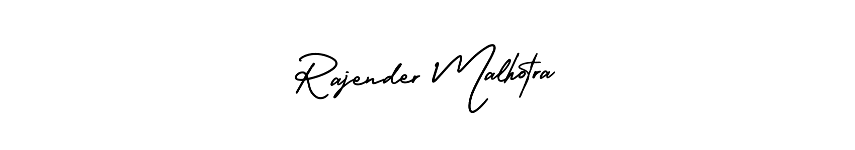 How to make Rajender Malhotra name signature. Use AmerikaSignatureDemo-Regular style for creating short signs online. This is the latest handwritten sign. Rajender Malhotra signature style 3 images and pictures png