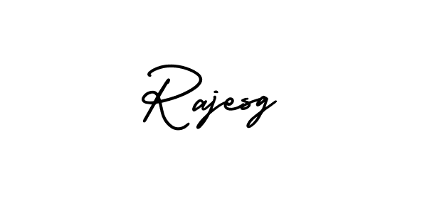 How to make Rajesg name signature. Use AmerikaSignatureDemo-Regular style for creating short signs online. This is the latest handwritten sign. Rajesg signature style 3 images and pictures png