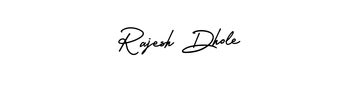 The best way (AmerikaSignatureDemo-Regular) to make a short signature is to pick only two or three words in your name. The name Rajesh Dhole include a total of six letters. For converting this name. Rajesh Dhole signature style 3 images and pictures png