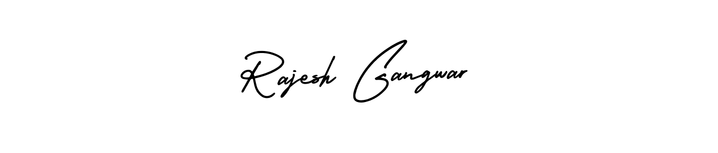 You should practise on your own different ways (AmerikaSignatureDemo-Regular) to write your name (Rajesh Gangwar) in signature. don't let someone else do it for you. Rajesh Gangwar signature style 3 images and pictures png