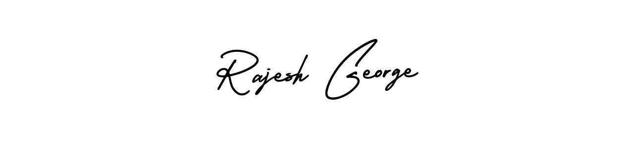 AmerikaSignatureDemo-Regular is a professional signature style that is perfect for those who want to add a touch of class to their signature. It is also a great choice for those who want to make their signature more unique. Get Rajesh George name to fancy signature for free. Rajesh George signature style 3 images and pictures png