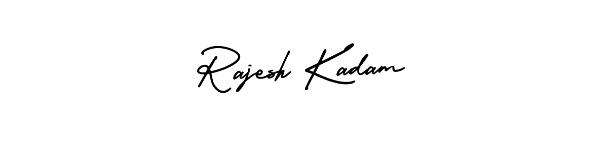 This is the best signature style for the Rajesh Kadam name. Also you like these signature font (AmerikaSignatureDemo-Regular). Mix name signature. Rajesh Kadam signature style 3 images and pictures png