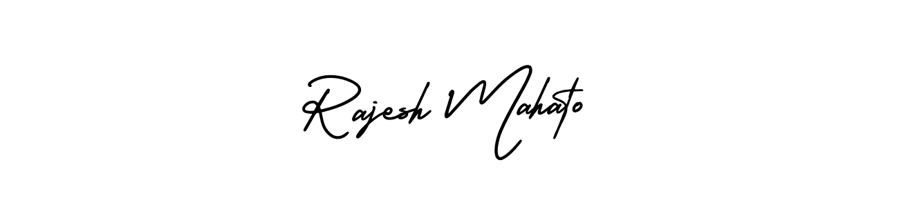 The best way (AmerikaSignatureDemo-Regular) to make a short signature is to pick only two or three words in your name. The name Rajesh Mahato include a total of six letters. For converting this name. Rajesh Mahato signature style 3 images and pictures png