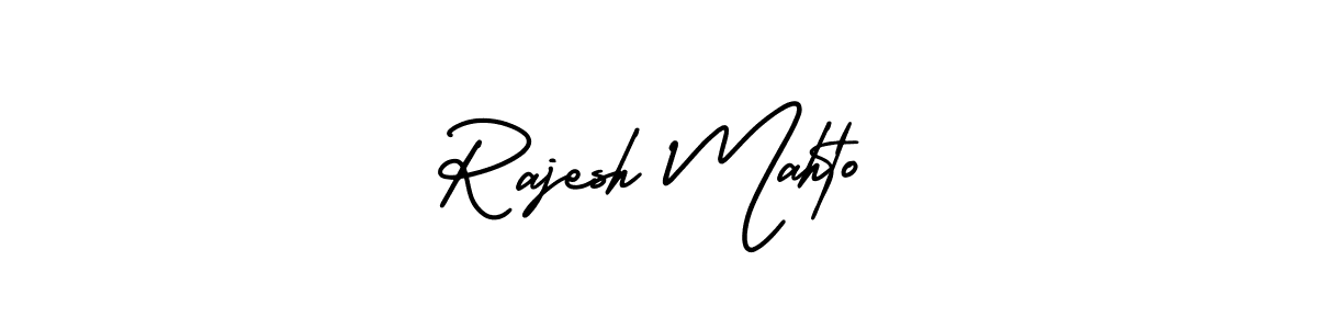 This is the best signature style for the Rajesh Mahto name. Also you like these signature font (AmerikaSignatureDemo-Regular). Mix name signature. Rajesh Mahto signature style 3 images and pictures png