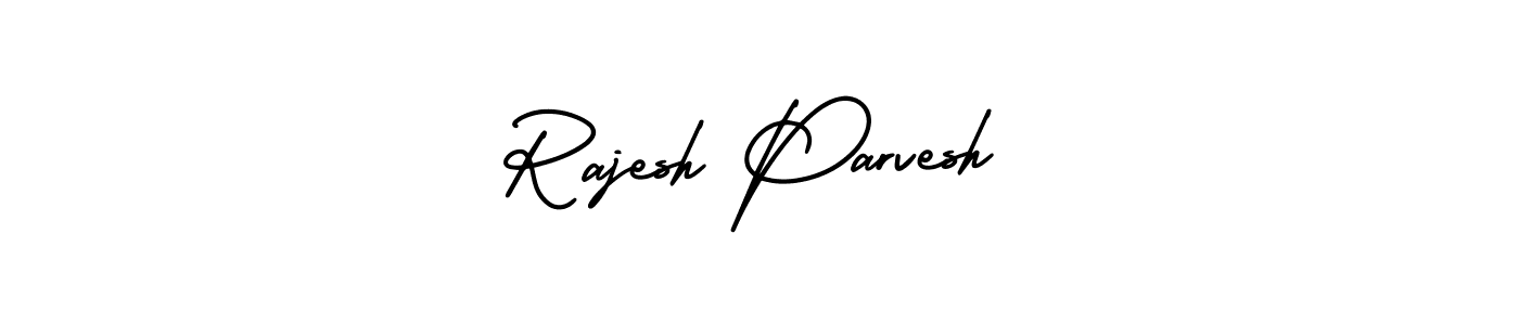 How to make Rajesh Parvesh name signature. Use AmerikaSignatureDemo-Regular style for creating short signs online. This is the latest handwritten sign. Rajesh Parvesh signature style 3 images and pictures png