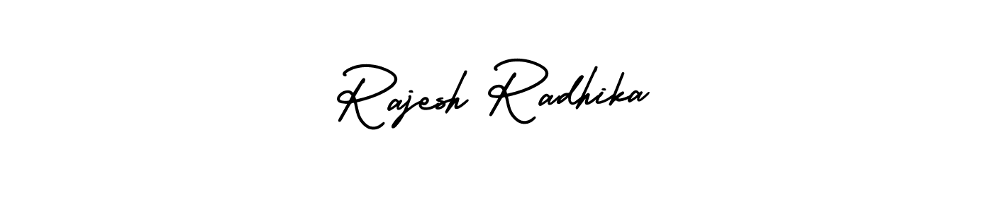 Make a beautiful signature design for name Rajesh Radhika. With this signature (AmerikaSignatureDemo-Regular) style, you can create a handwritten signature for free. Rajesh Radhika signature style 3 images and pictures png