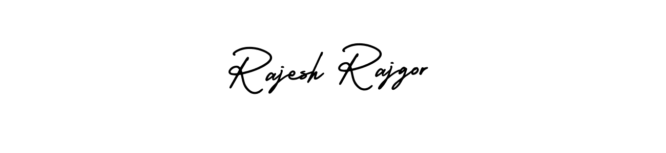 The best way (AmerikaSignatureDemo-Regular) to make a short signature is to pick only two or three words in your name. The name Rajesh Rajgor include a total of six letters. For converting this name. Rajesh Rajgor signature style 3 images and pictures png