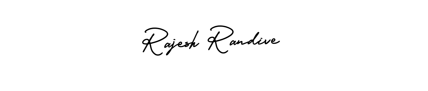 This is the best signature style for the Rajesh Randive name. Also you like these signature font (AmerikaSignatureDemo-Regular). Mix name signature. Rajesh Randive signature style 3 images and pictures png