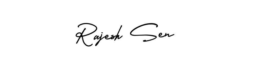 How to make Rajesh Sen signature? AmerikaSignatureDemo-Regular is a professional autograph style. Create handwritten signature for Rajesh Sen name. Rajesh Sen signature style 3 images and pictures png