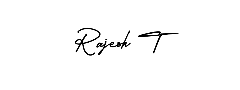 How to Draw Rajesh T signature style? AmerikaSignatureDemo-Regular is a latest design signature styles for name Rajesh T. Rajesh T signature style 3 images and pictures png