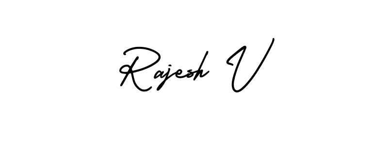 if you are searching for the best signature style for your name Rajesh V. so please give up your signature search. here we have designed multiple signature styles  using AmerikaSignatureDemo-Regular. Rajesh V signature style 3 images and pictures png