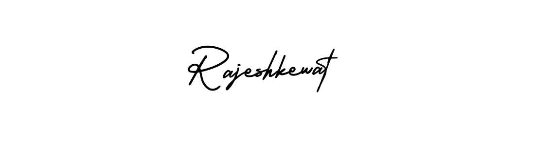 You should practise on your own different ways (AmerikaSignatureDemo-Regular) to write your name (Rajeshkewat) in signature. don't let someone else do it for you. Rajeshkewat signature style 3 images and pictures png