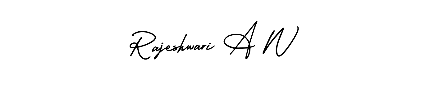 Make a short Rajeshwari A W signature style. Manage your documents anywhere anytime using AmerikaSignatureDemo-Regular. Create and add eSignatures, submit forms, share and send files easily. Rajeshwari A W signature style 3 images and pictures png