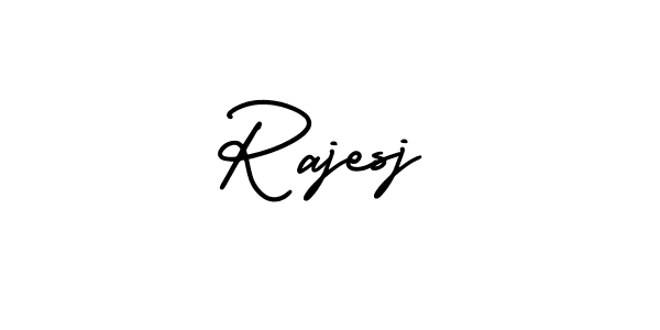 How to make Rajesj name signature. Use AmerikaSignatureDemo-Regular style for creating short signs online. This is the latest handwritten sign. Rajesj signature style 3 images and pictures png