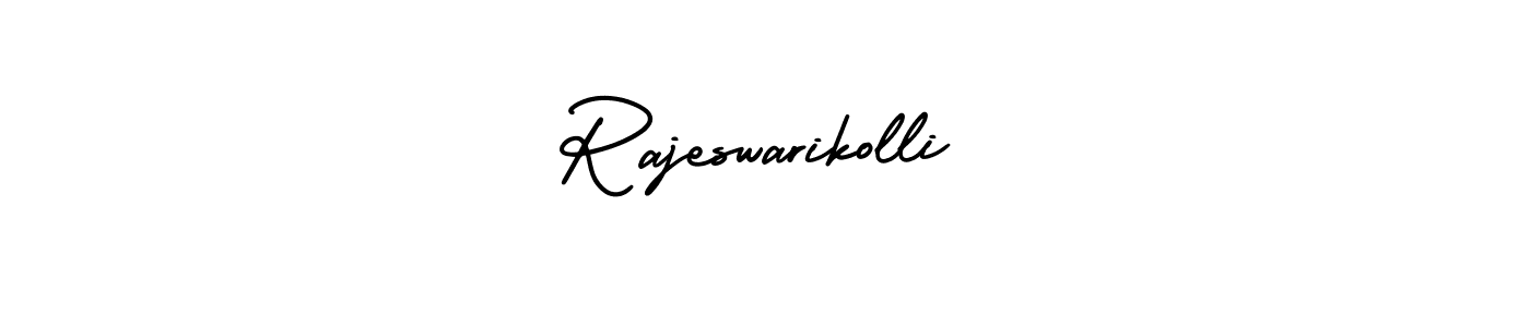 Make a short Rajeswarikolli signature style. Manage your documents anywhere anytime using AmerikaSignatureDemo-Regular. Create and add eSignatures, submit forms, share and send files easily. Rajeswarikolli signature style 3 images and pictures png