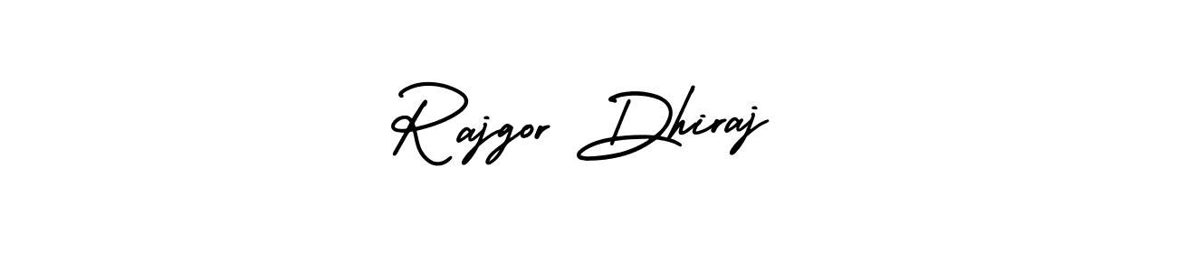 This is the best signature style for the Rajgor Dhiraj name. Also you like these signature font (AmerikaSignatureDemo-Regular). Mix name signature. Rajgor Dhiraj signature style 3 images and pictures png