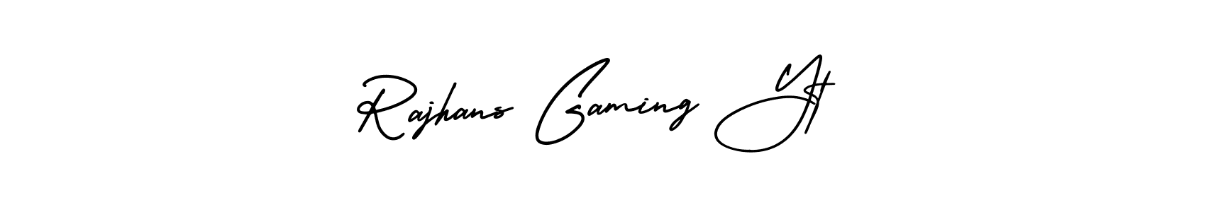 How to Draw Rajhans Gaming Yt signature style? AmerikaSignatureDemo-Regular is a latest design signature styles for name Rajhans Gaming Yt. Rajhans Gaming Yt signature style 3 images and pictures png