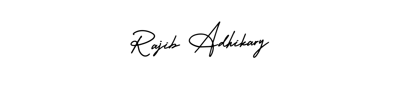 Make a short Rajib Adhikary signature style. Manage your documents anywhere anytime using AmerikaSignatureDemo-Regular. Create and add eSignatures, submit forms, share and send files easily. Rajib Adhikary signature style 3 images and pictures png