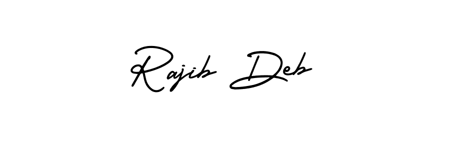 The best way (AmerikaSignatureDemo-Regular) to make a short signature is to pick only two or three words in your name. The name Rajib Deb include a total of six letters. For converting this name. Rajib Deb signature style 3 images and pictures png