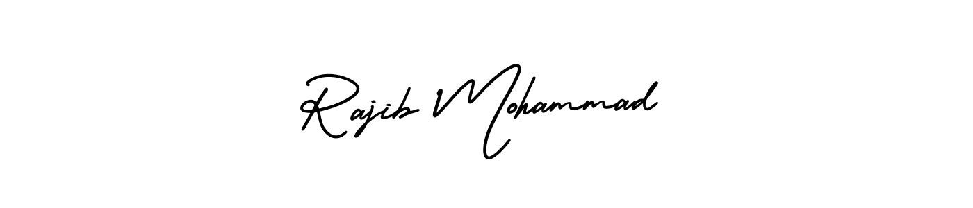 You should practise on your own different ways (AmerikaSignatureDemo-Regular) to write your name (Rajib Mohammad) in signature. don't let someone else do it for you. Rajib Mohammad signature style 3 images and pictures png