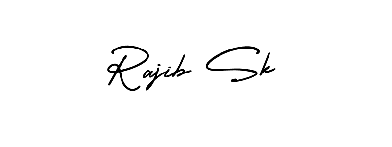 You should practise on your own different ways (AmerikaSignatureDemo-Regular) to write your name (Rajib Sk) in signature. don't let someone else do it for you. Rajib Sk signature style 3 images and pictures png