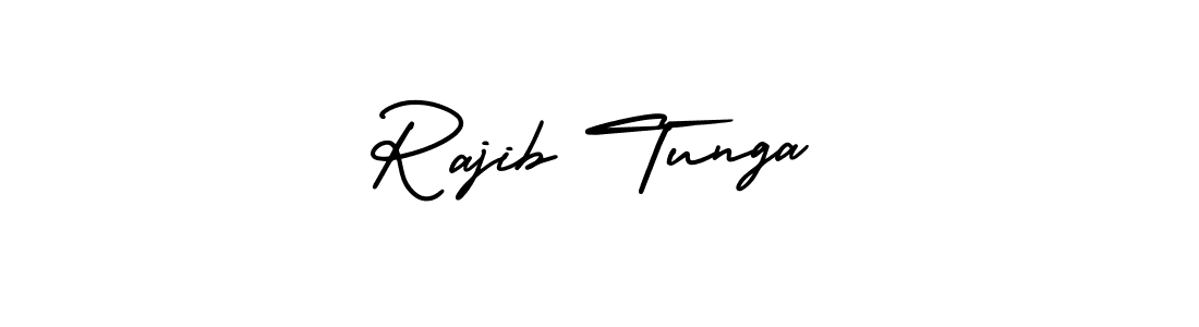 The best way (AmerikaSignatureDemo-Regular) to make a short signature is to pick only two or three words in your name. The name Rajib Tunga include a total of six letters. For converting this name. Rajib Tunga signature style 3 images and pictures png