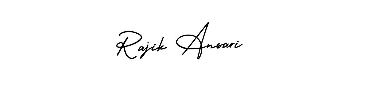 How to make Rajik Ansari name signature. Use AmerikaSignatureDemo-Regular style for creating short signs online. This is the latest handwritten sign. Rajik Ansari signature style 3 images and pictures png